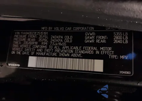 2014 Volvo Xc60 3.2 from USA, damaged, VIN YV4940DZ2E2515191